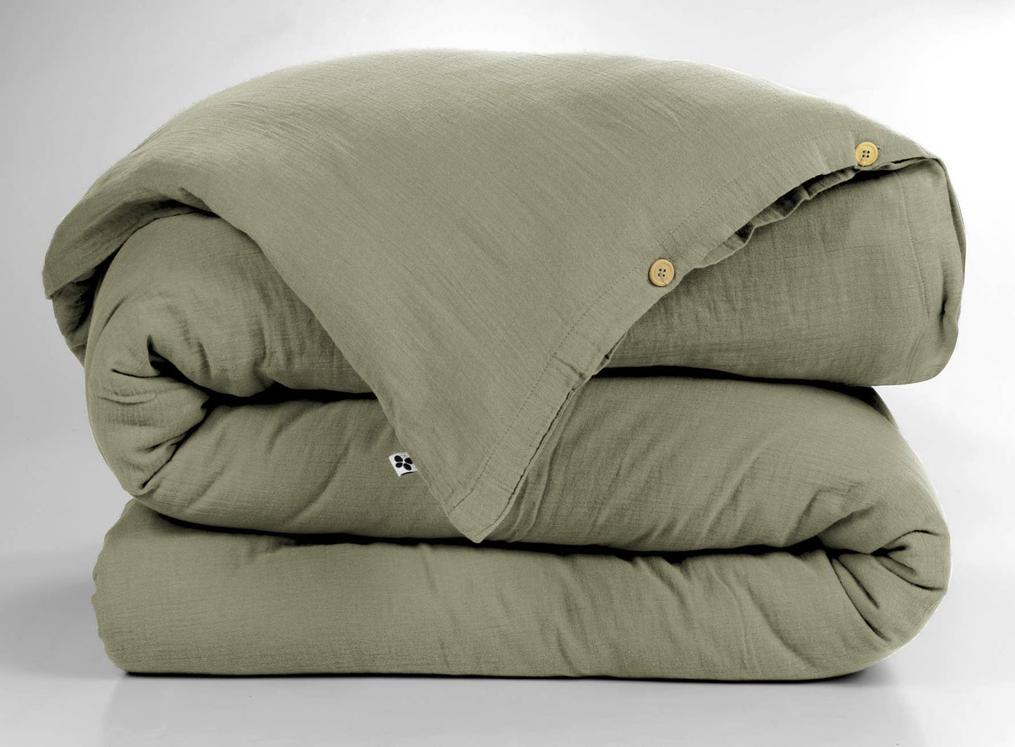 Housse de couette Gaze de Coton 260 x 240 cm GAÏA Romarin