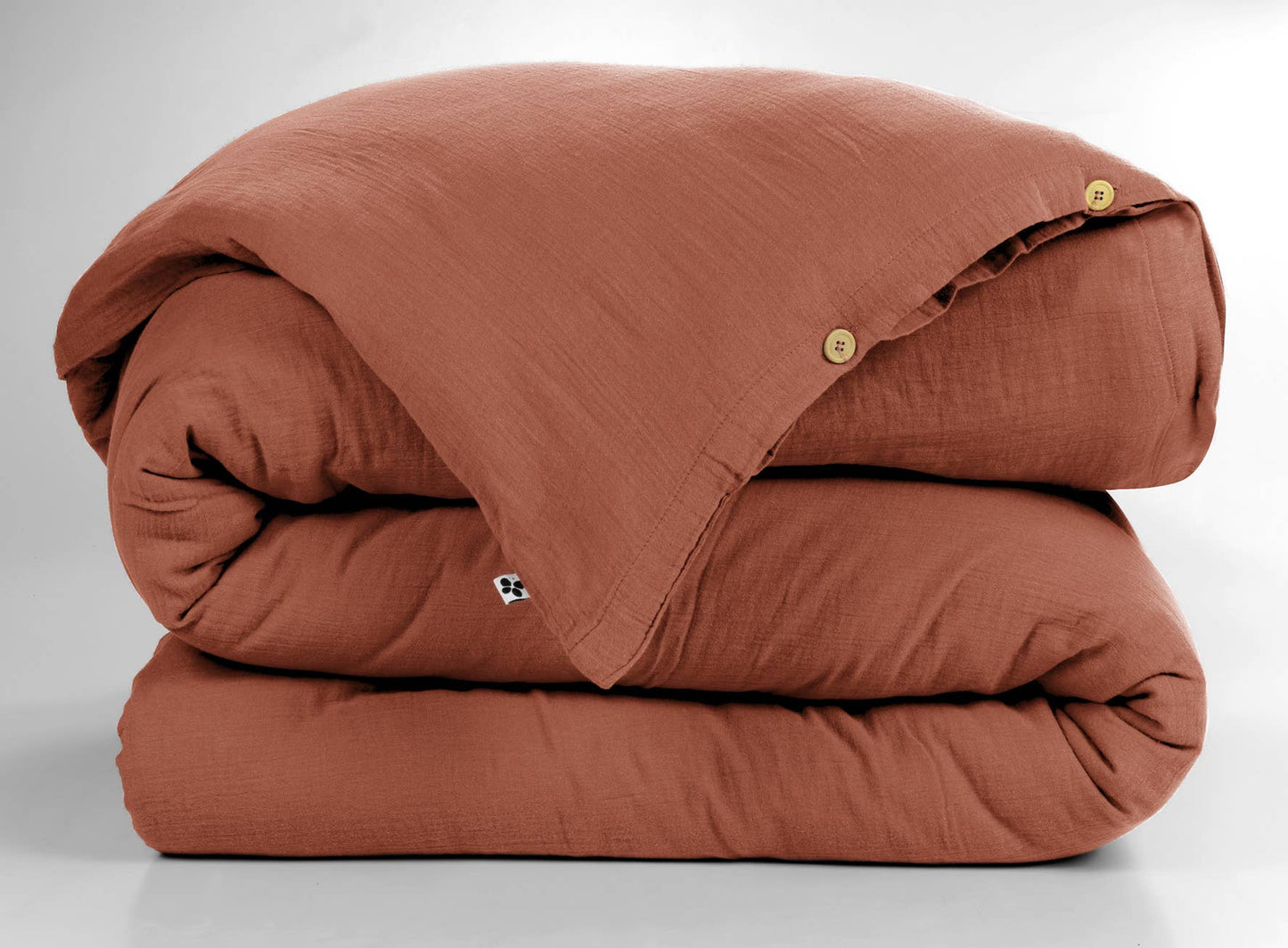 Housse de couette Gaze de Coton 260 x 240 cm GAÏA Terracotta
