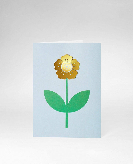 Carte de vœux avec clip doré en forme de fleur