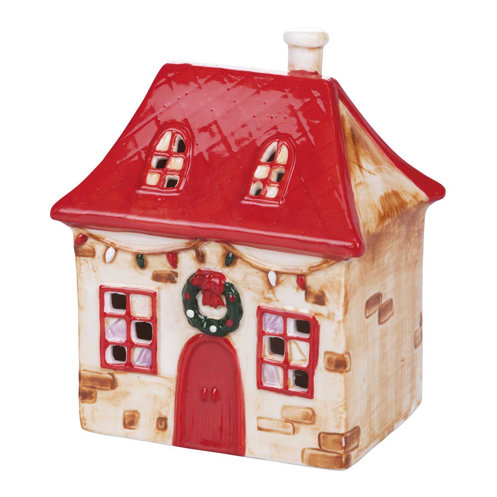 MAISON DE NOËL EN CÉRAMIQUE LED 12,4*8,7*15 CM