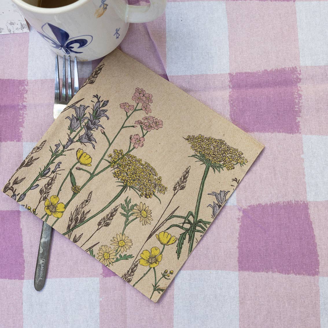Serviettes florales écologiques en papier recyclé | Paquet de 20 |