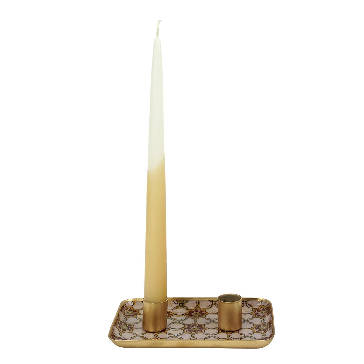 Plateau métal émaillé Hoya 10x15, bordure dorée