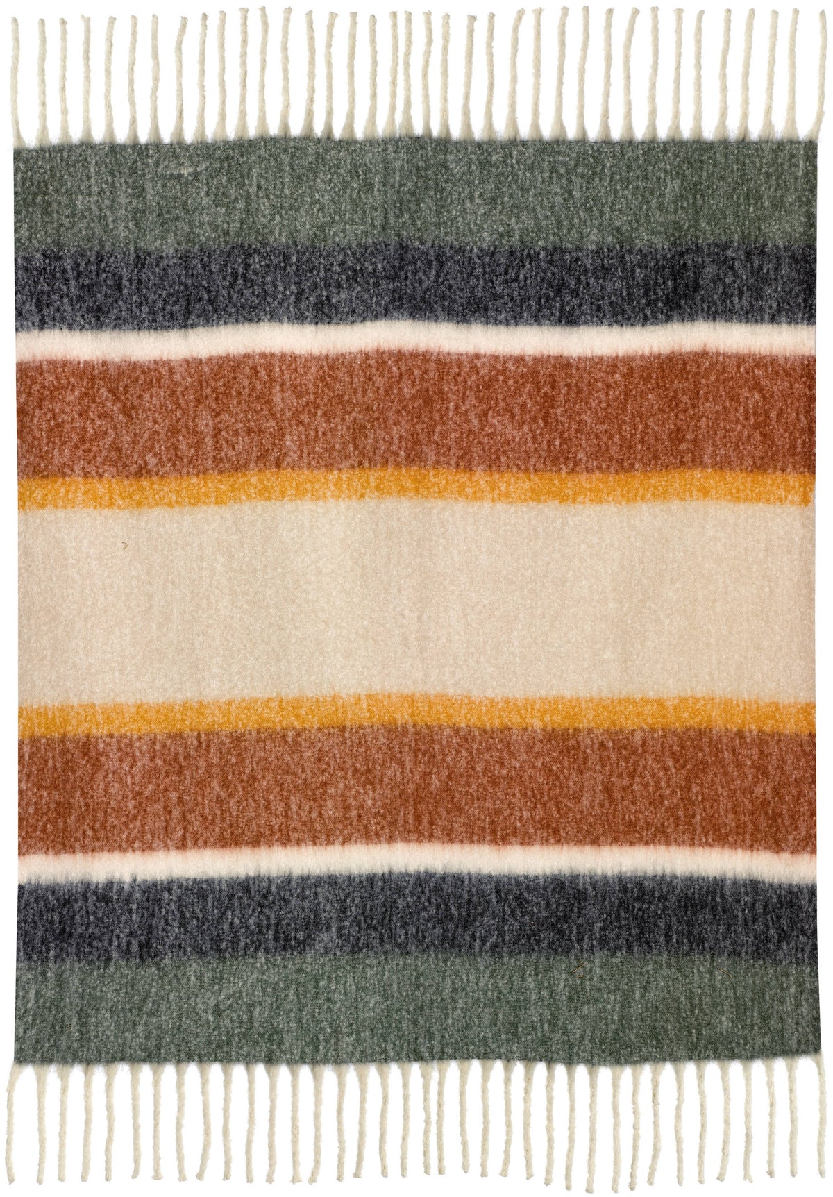 Plaid rayé recyclé Isabel Rouille 130 x 160