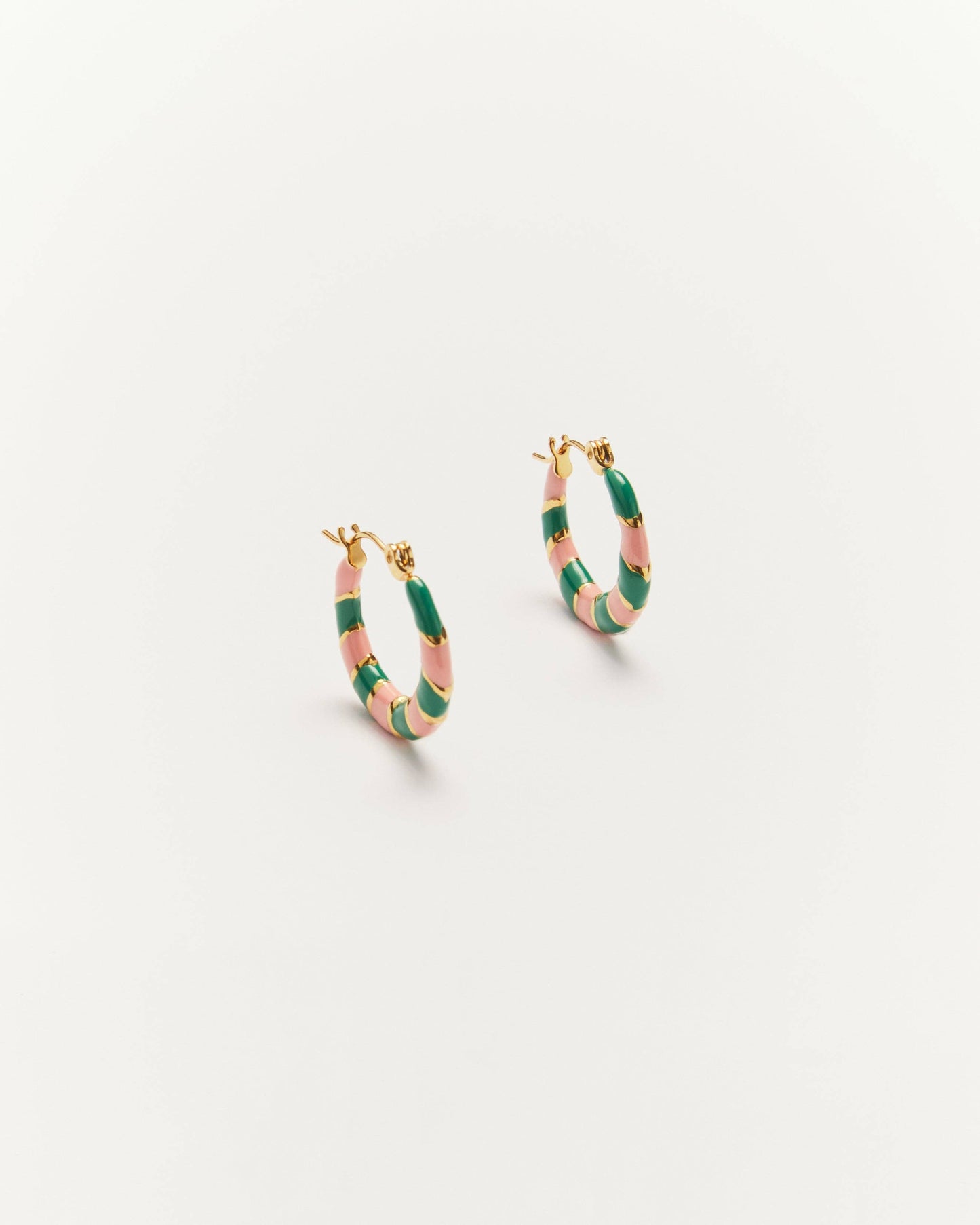 Twiggy - Boucles d'oreilles vertes et roses