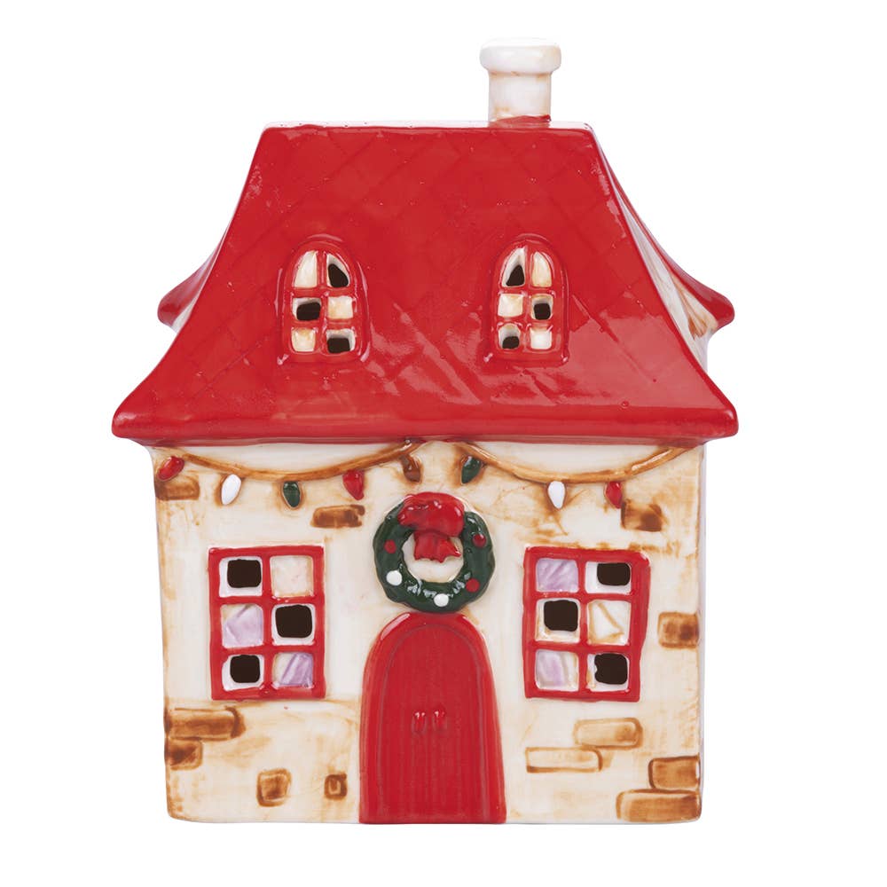 MAISON DE NOËL EN CÉRAMIQUE LED 12,4*8,7*15 CM