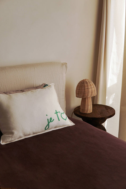Coussin en lin Sisi, Je t'aime