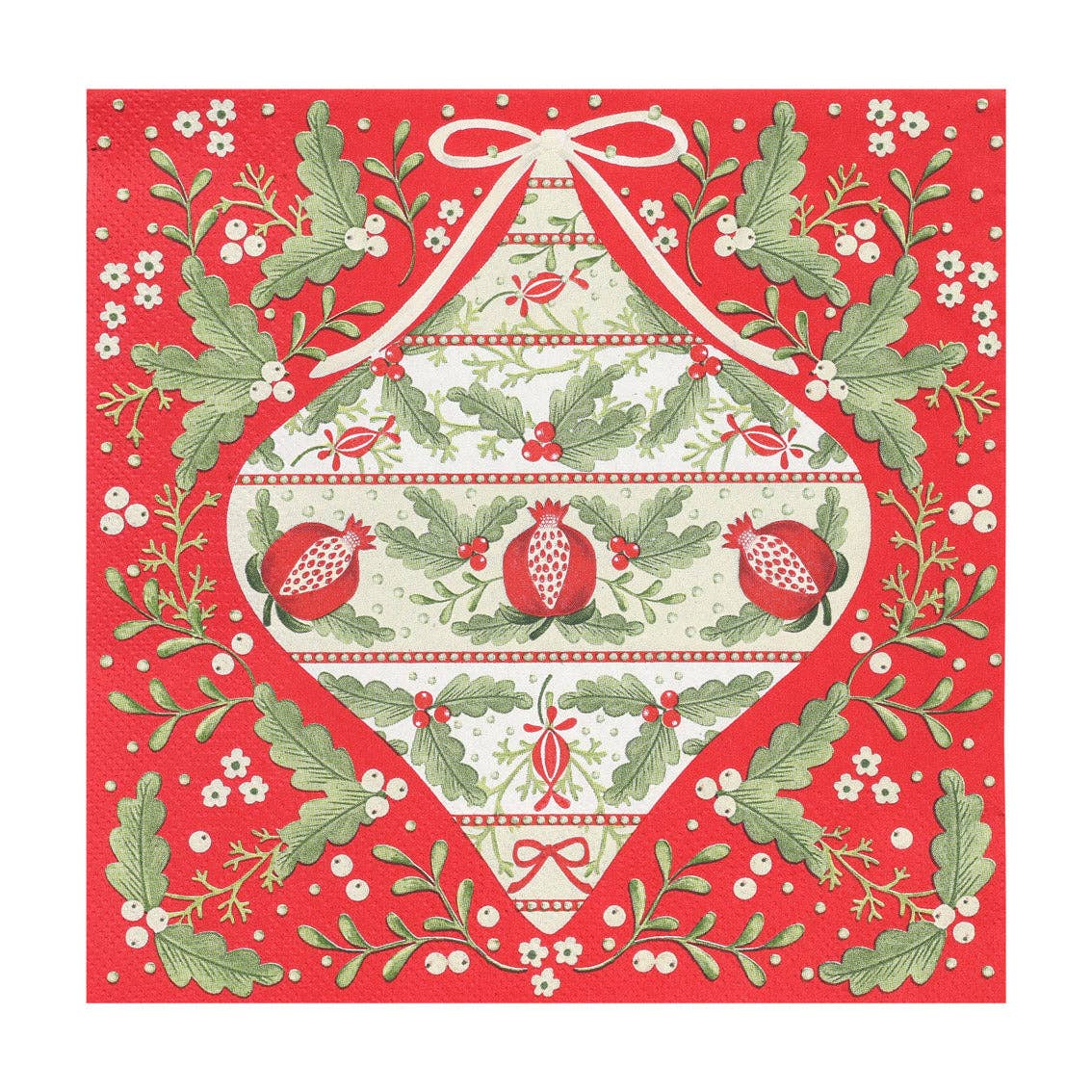Serviettes en papier rouges de Noël Folklore - Pack de 20