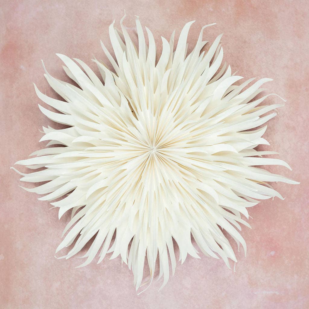 Décoration murale en papier blanc pivoine, 70 cm