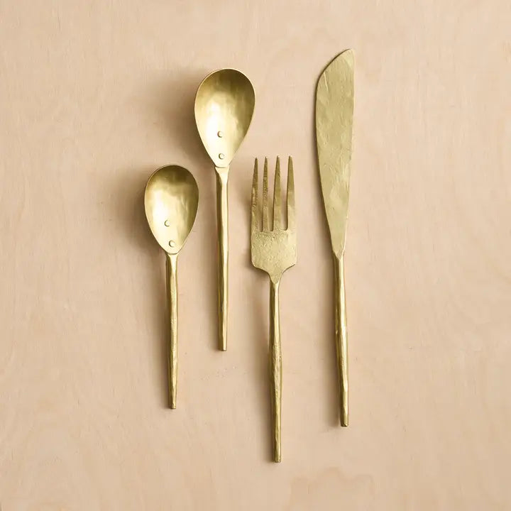 Ensemble de 4 couverts en laiton Forge