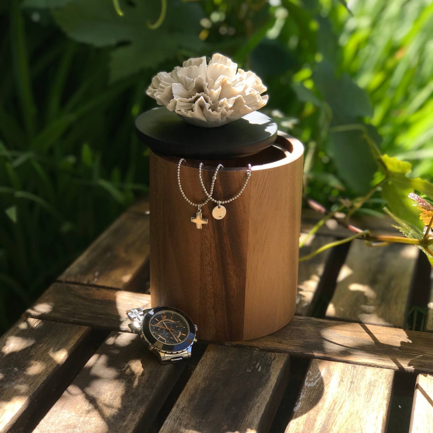 Boîte en bois et porcelaine - CYLA L
