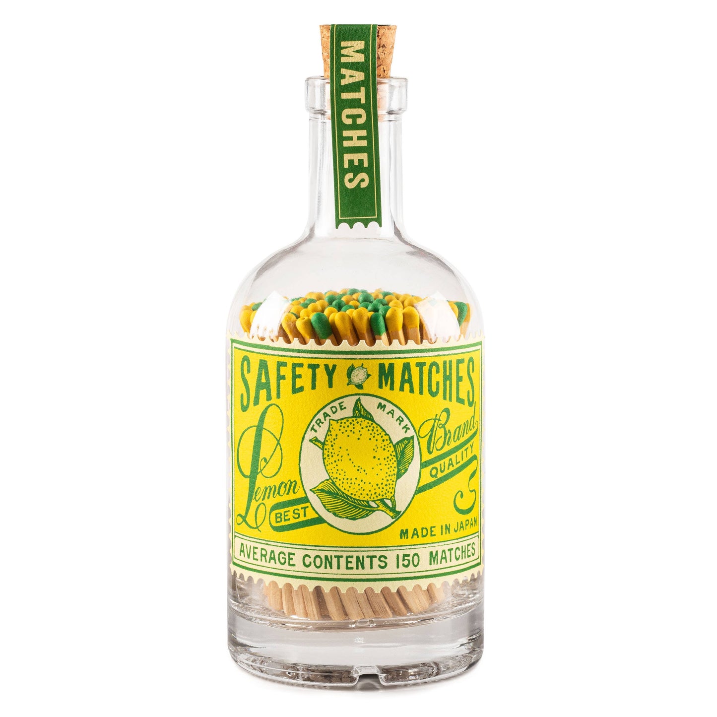 Allumettes de sûreté « Lemon » en bouteille en verre