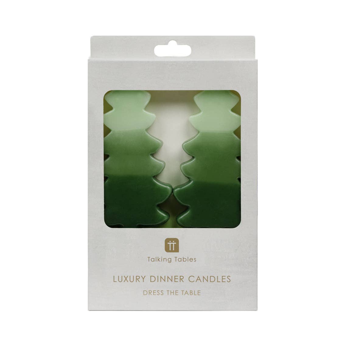 Bougies de dîner en forme de sapin de Noël vert | Paquet de 2 | Décoration de table |
