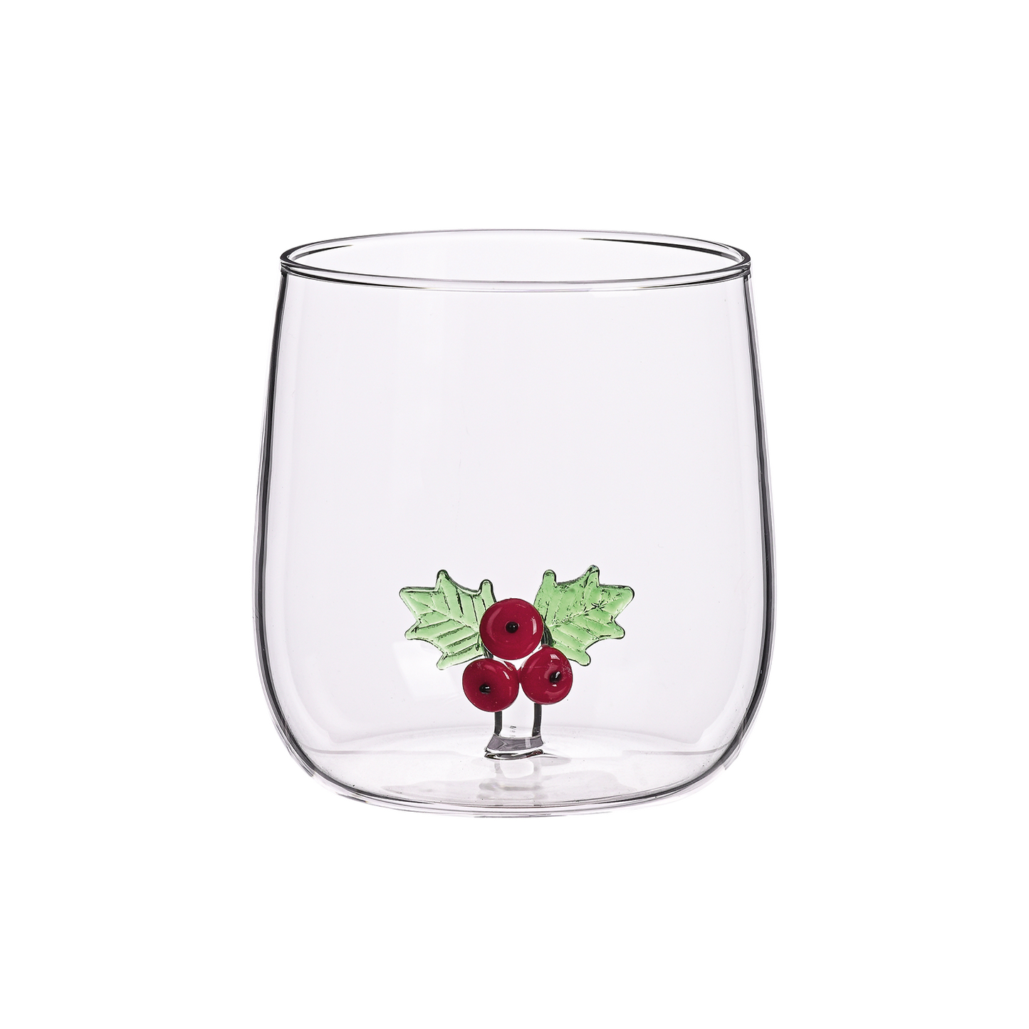 Verre gobelet 3D houx D8,8 H8,9cm