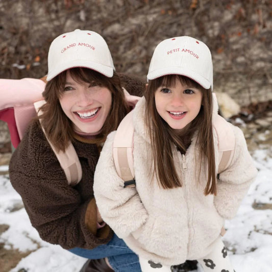 Casquette Velours Petit et Grand Amour Crème