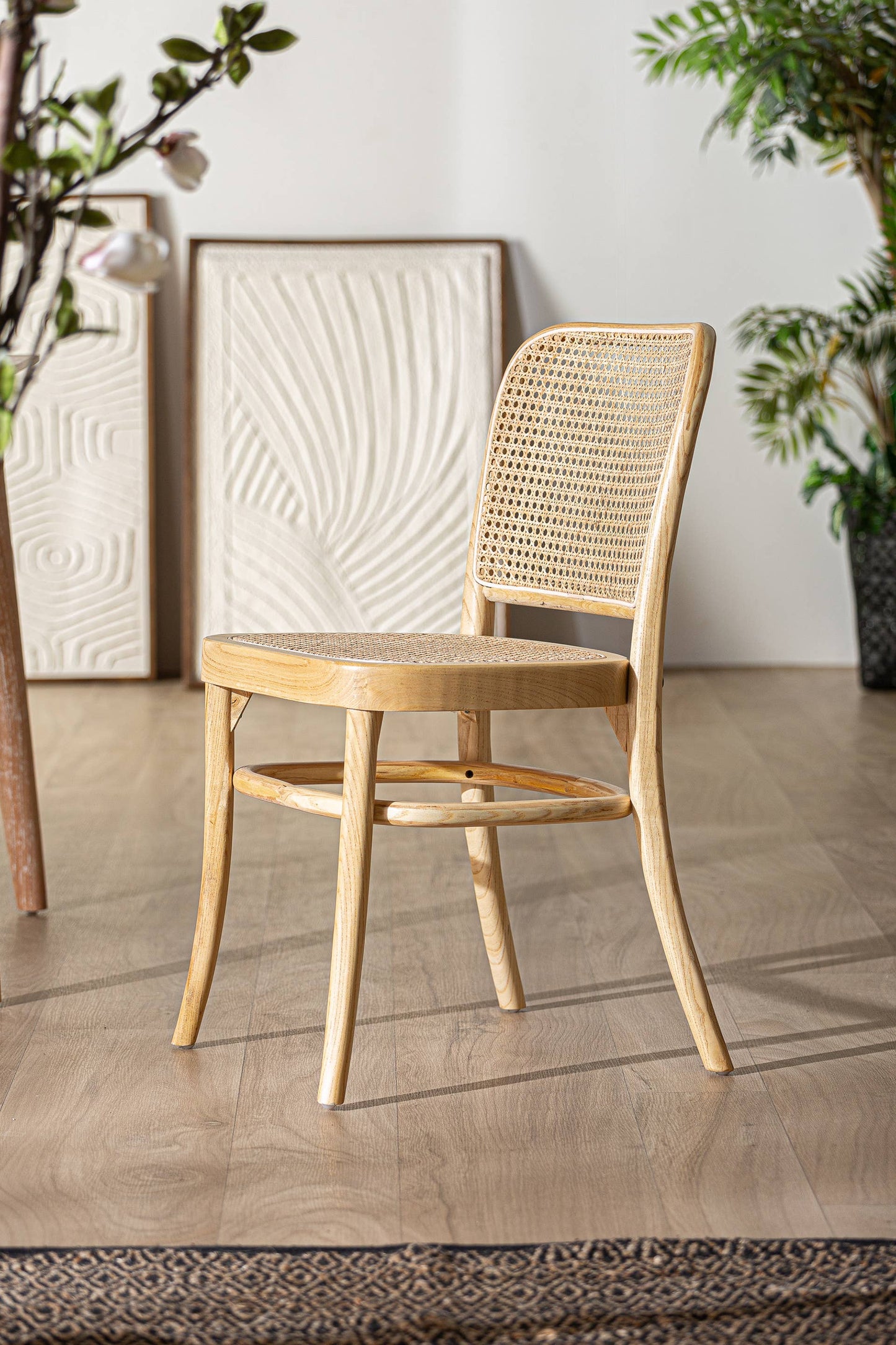Chaise Kleive, bois d'orme, naturel, 45x52x81cm