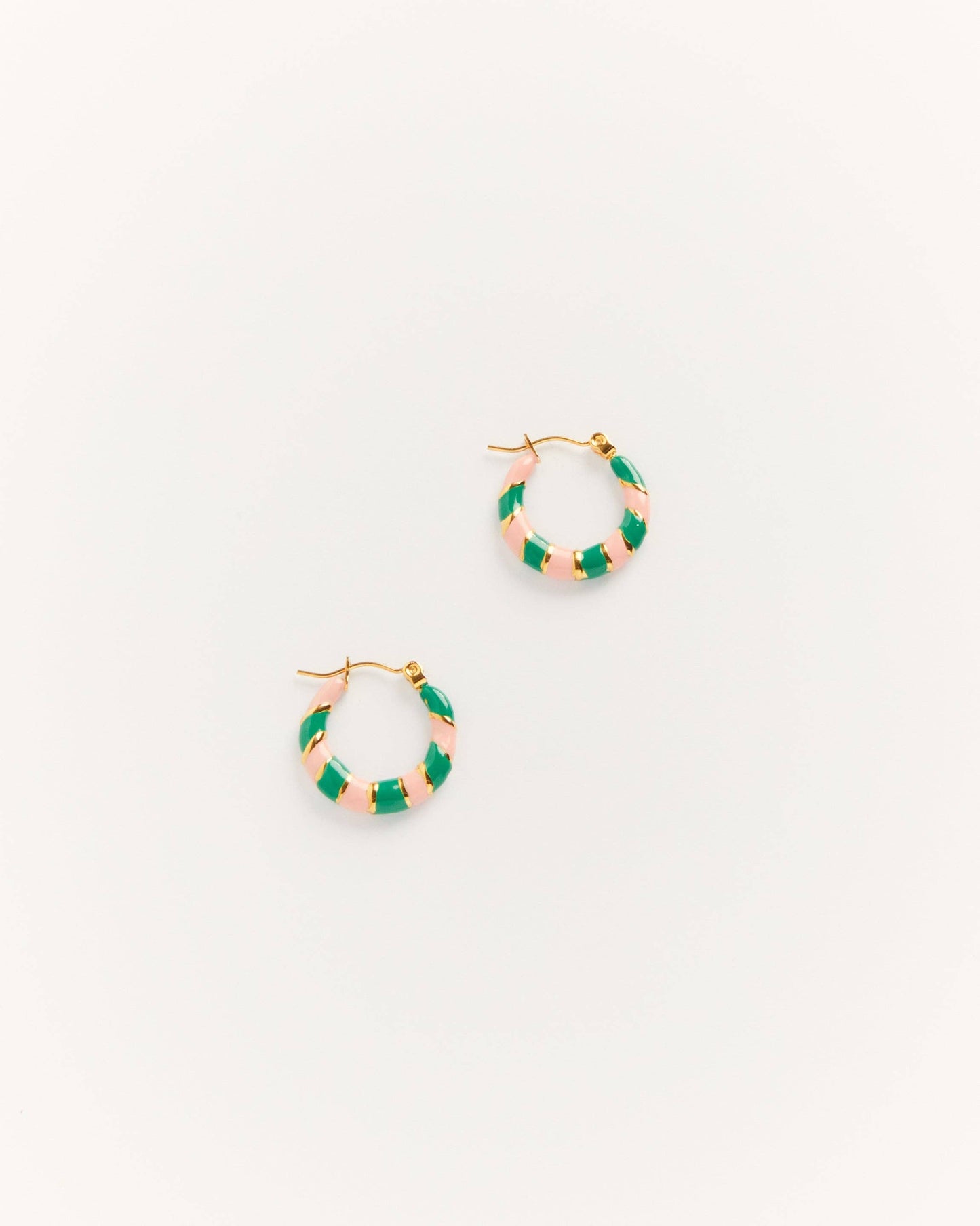 Twiggy - Boucles d'oreilles vertes et roses