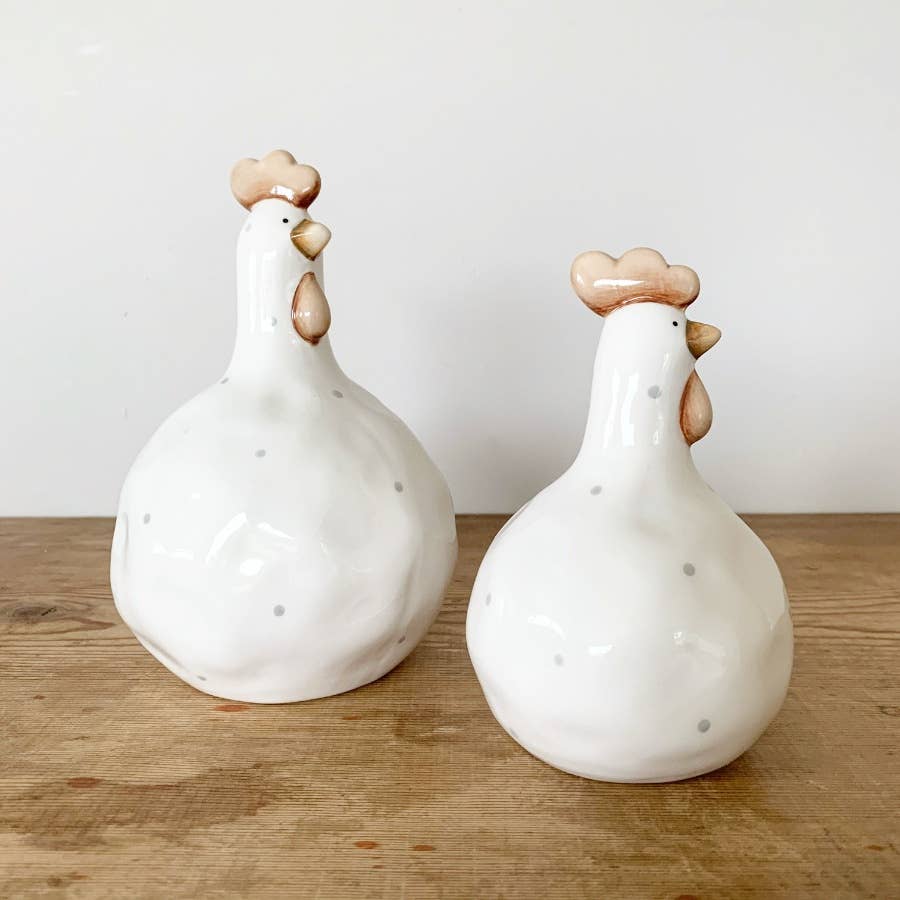 Poulet à pois en céramique, 10,5 cm