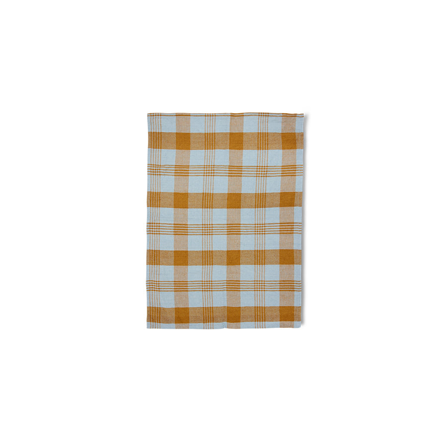 Torchon 60% Lin, 40% coton Amber blue
