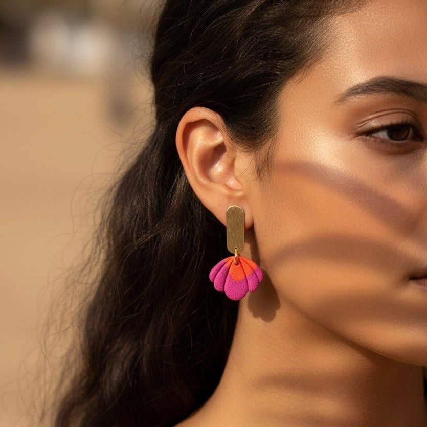 Coucher de soleil à Praiano - Boucles d'oreilles Coquillage Artisanales