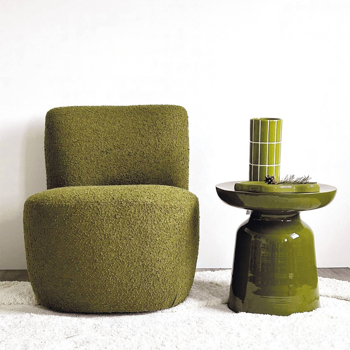Vase carrelage mm kaki D10,5 H23cm