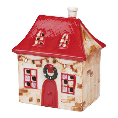 MAISON DE NOËL EN CÉRAMIQUE LED 12,4*8,7*15 CM