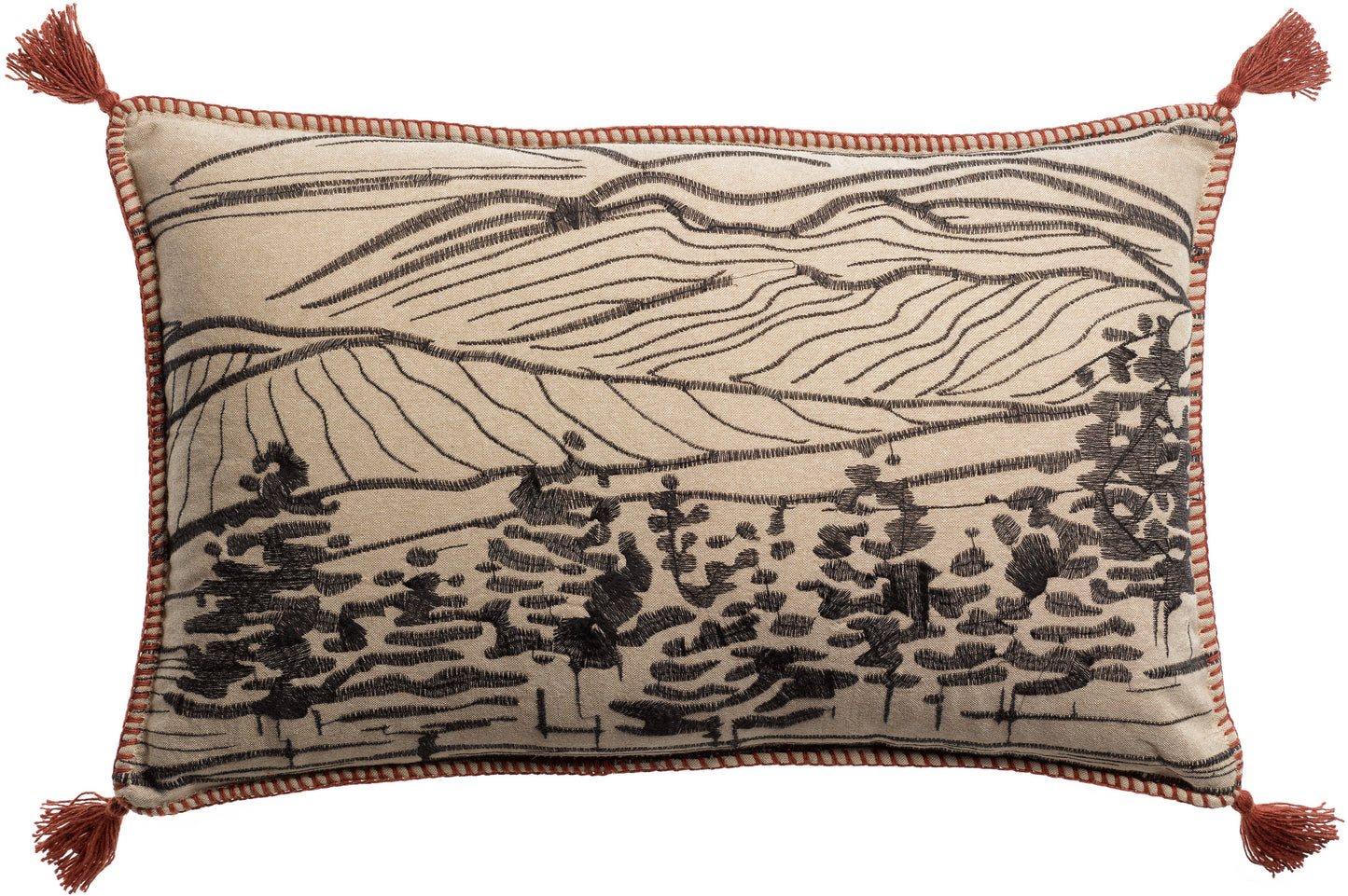 Coussin Brodé Dusko Sienne 40 X 65