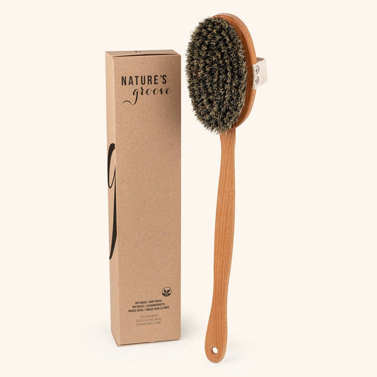 Brosse pour le corps naturelle avec manche amovible - 100 % naturel