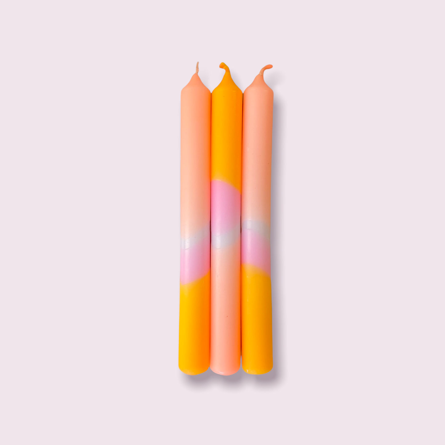 Lot de 3 bougies de soirée néon trempées Valentine Bunny