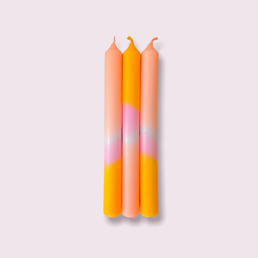 Lot de 3 bougies de soirée néon trempées Valentine Bunny