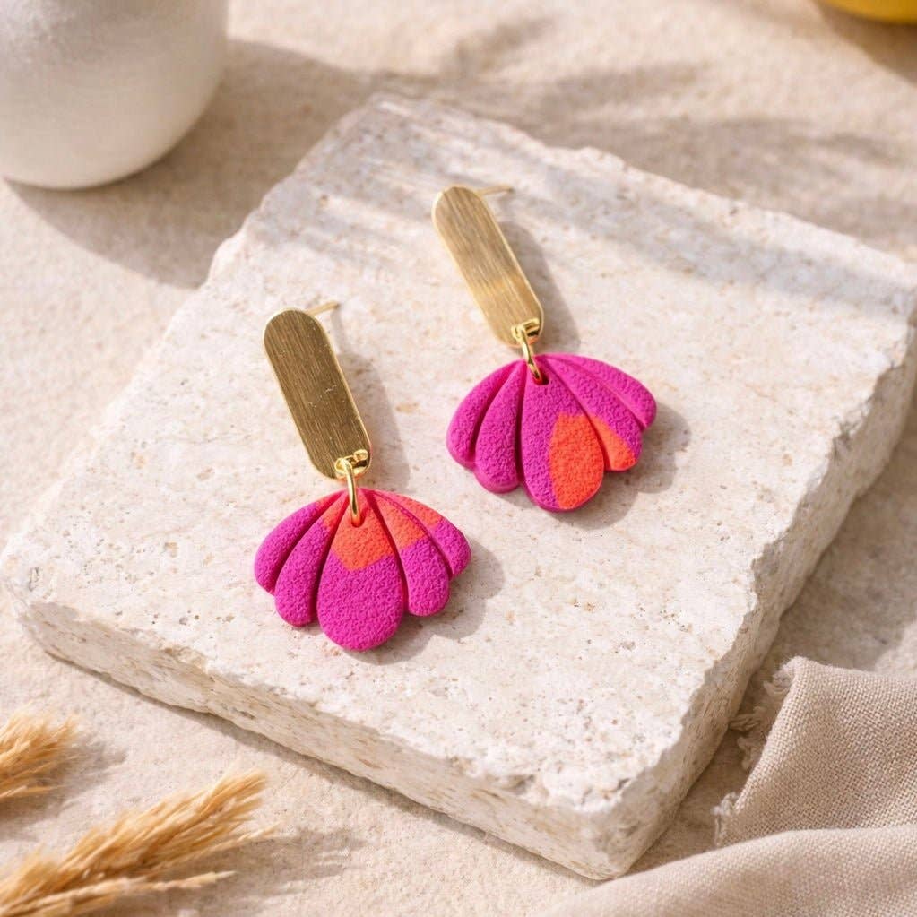 Coucher de soleil à Praiano - Boucles d'oreilles Coquillage Artisanales
