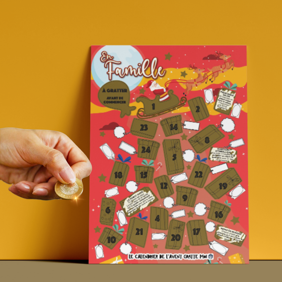 Calendrier de l’Avent à gratter - FAMILLE ⭐️ pour Noël