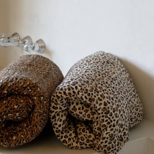 Couverture léopard brown/ fleurs