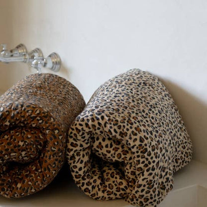 Couverture léopard brown/ fleurs