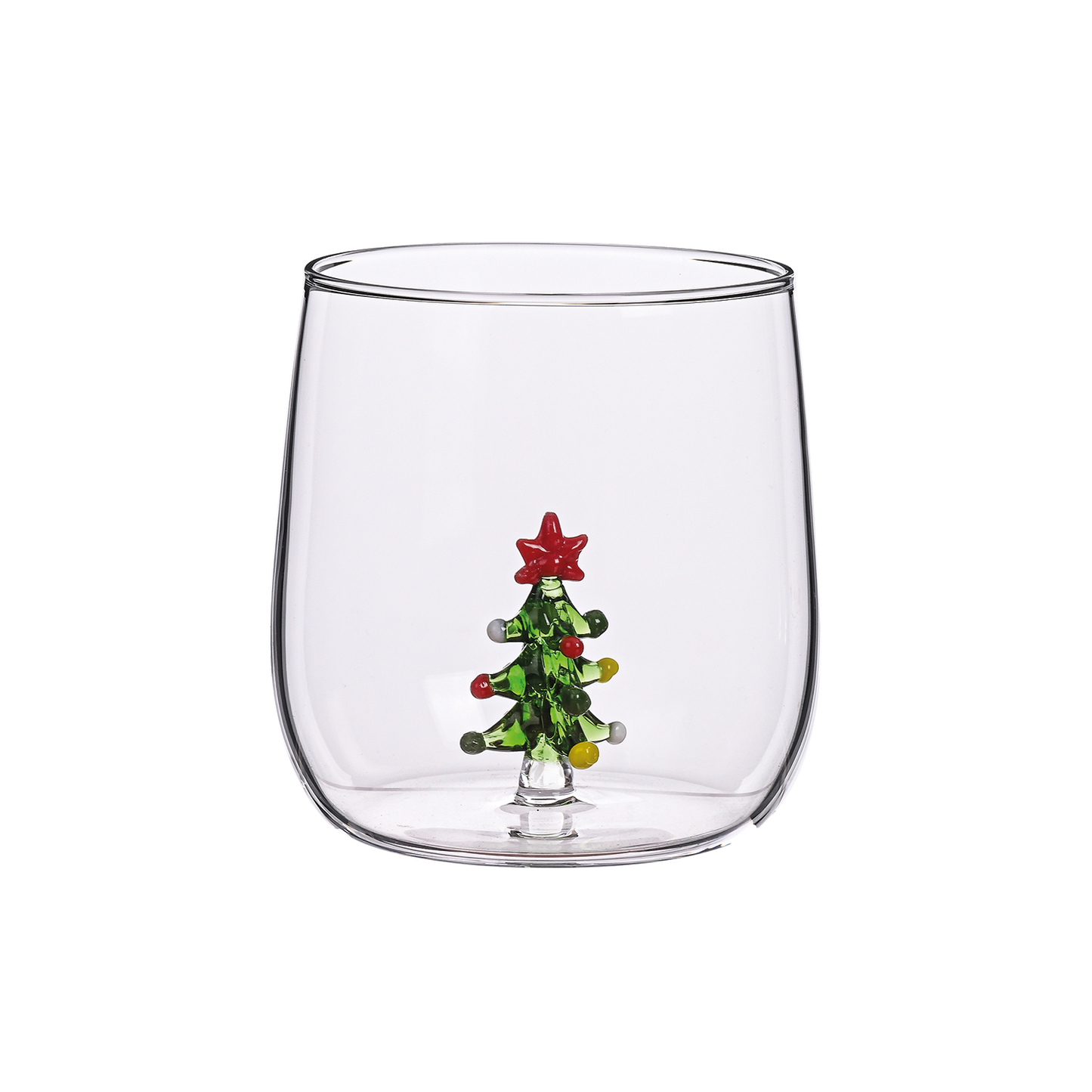 Verre gobelet 3D sapin D8,8 H8,9cm