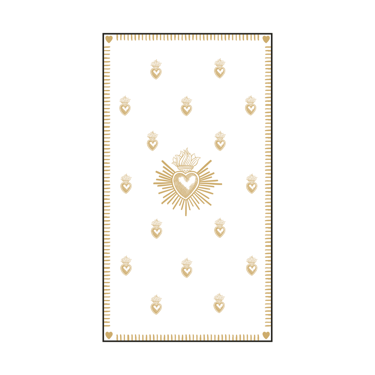 Serviette papier rectangle Ex-voto doré x15