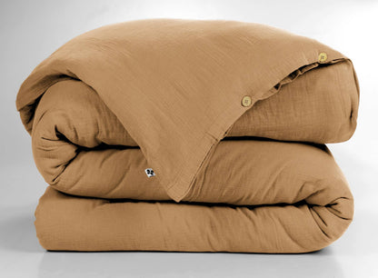 Housse de couette Gaze de Coton 200 x 200 cm GAÏA Camel