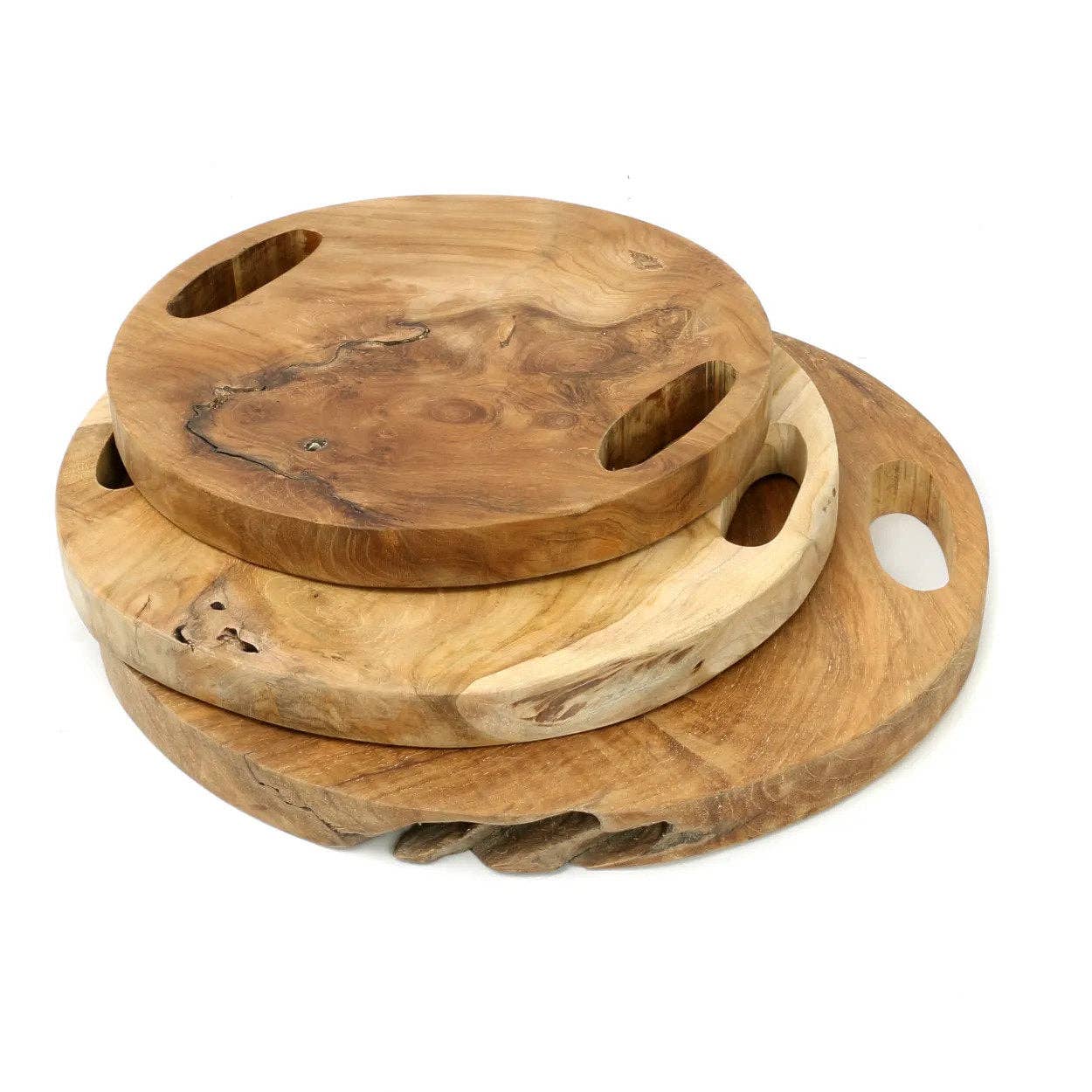 Plateau racine en teck naturel - Taille S