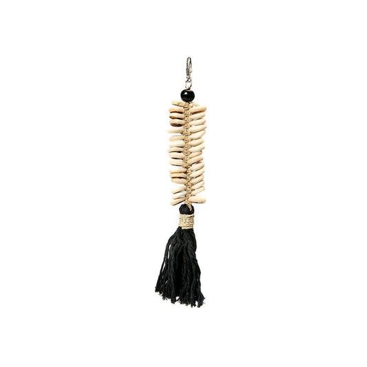Porte-clés macramé arête de poisson noir
