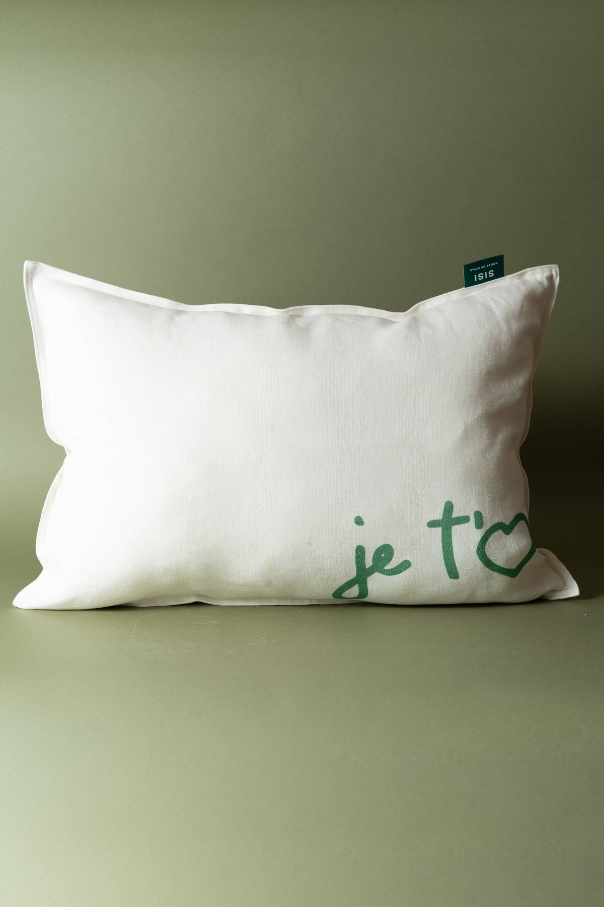 Coussin en lin Sisi, Je t'aime