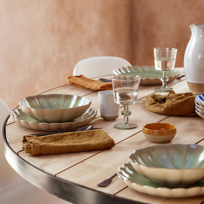 Assiette Ronde Coupe 28 - Marrakesh - Eucalyptus