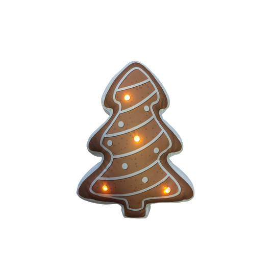 Coussin LED sapin marron 40x30cm