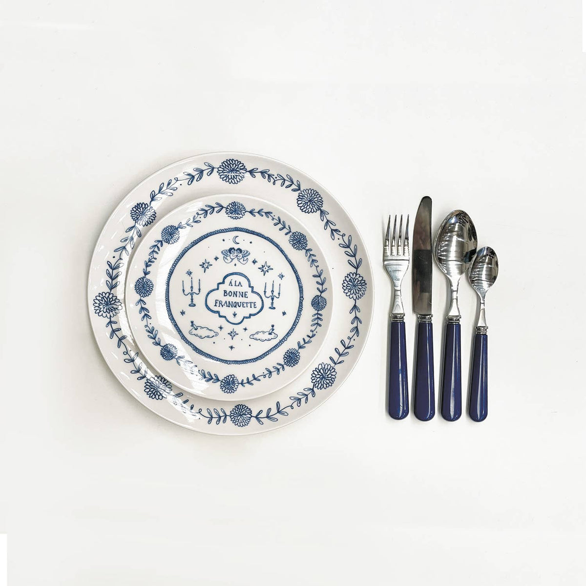 Set de 4 assiettes dessert gourmande D19cm