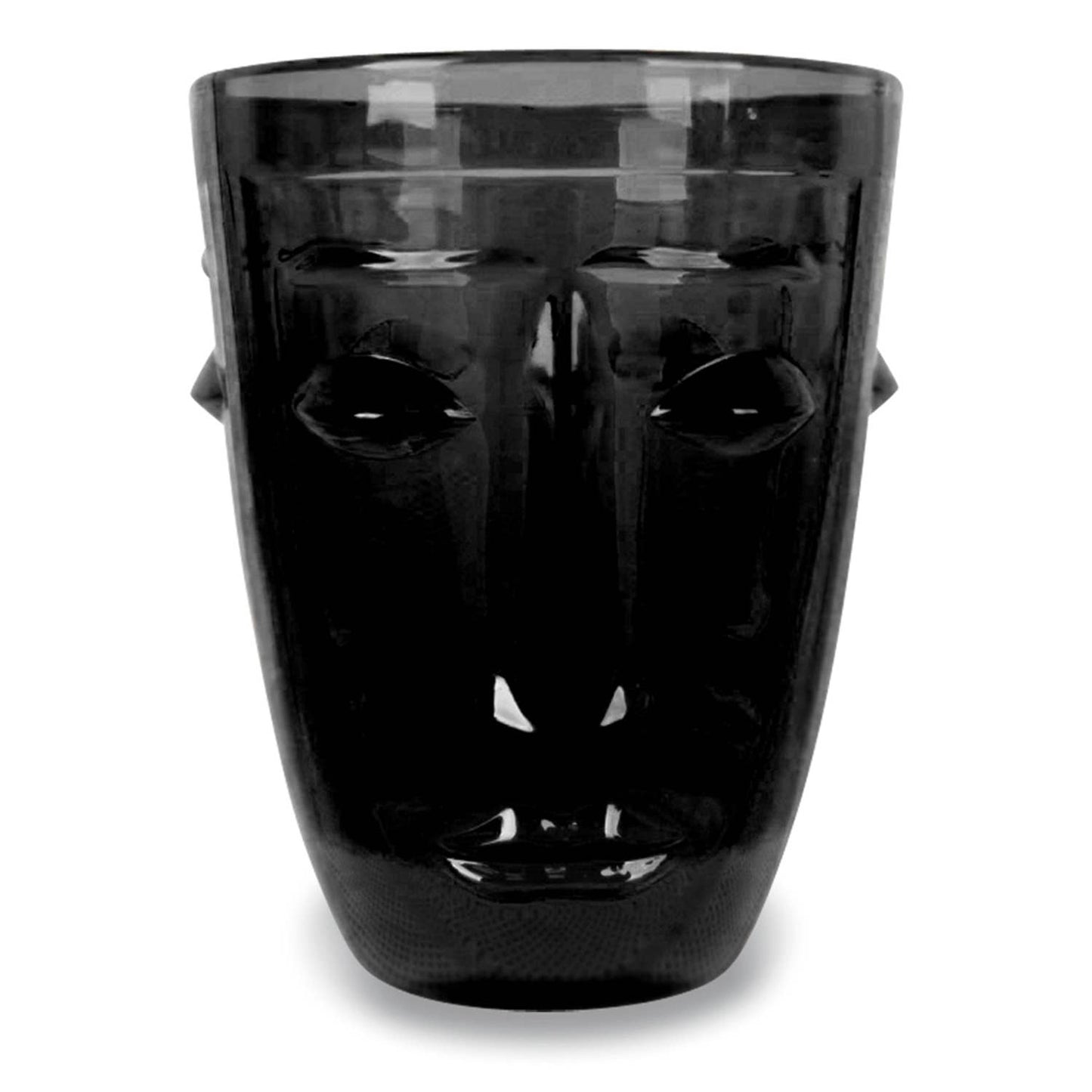 Verre gobelet visage noir
