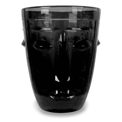 Verre gobelet visage noir