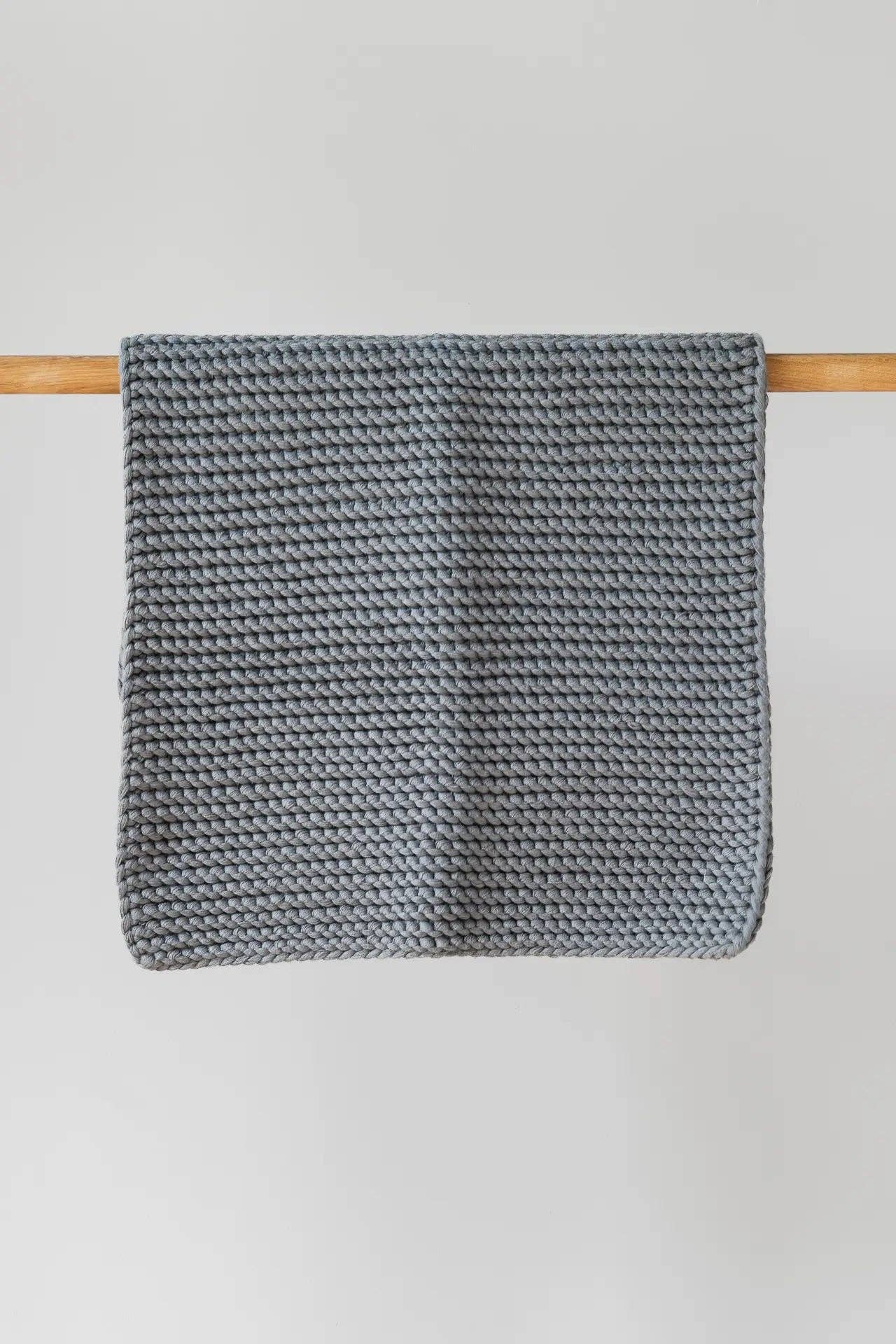 Tapis de bain tricotés à la main 100 % coton – Deux couleurs