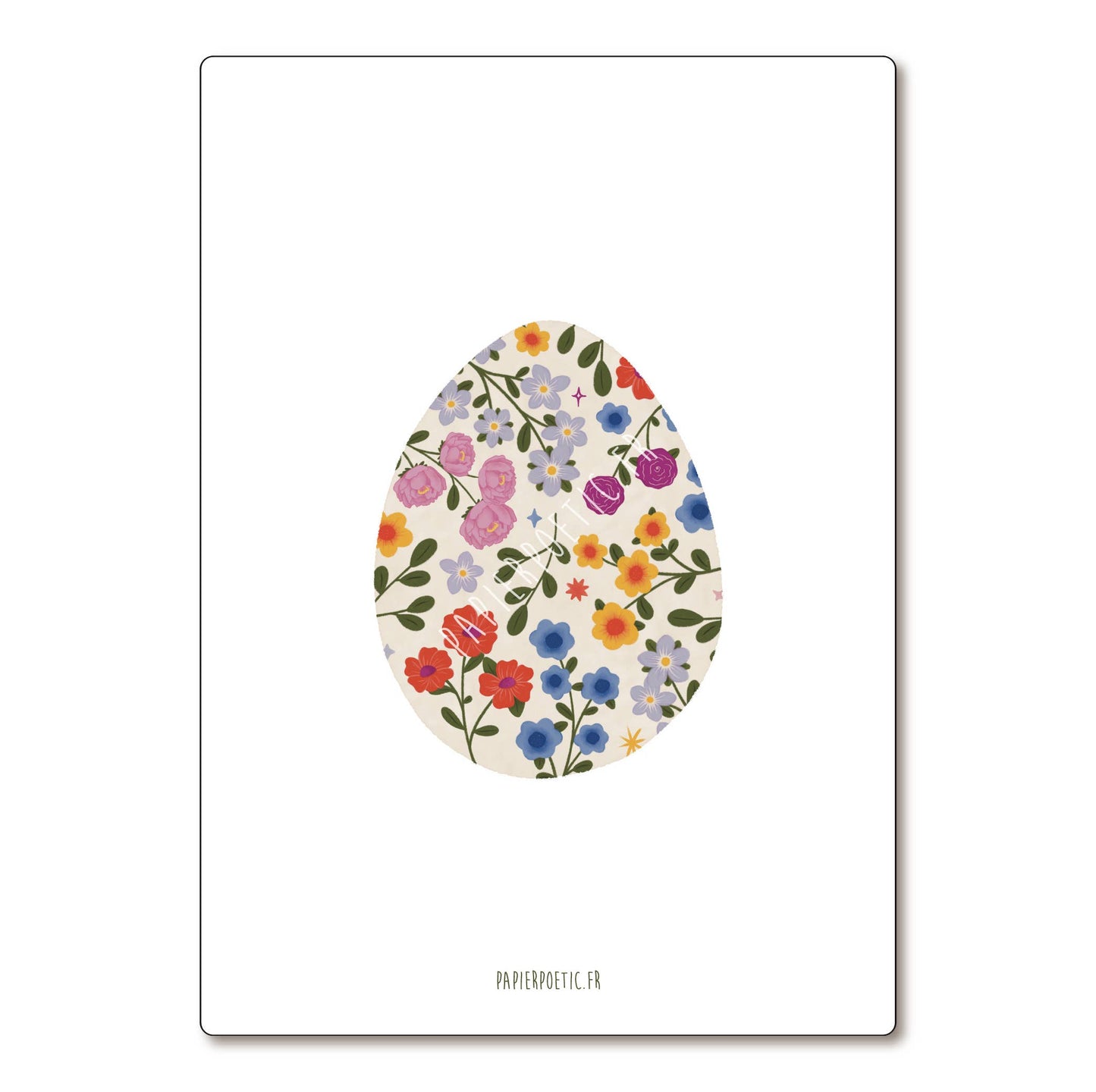 Carte Postale / Card "Oeuf de Pâques fleuri"