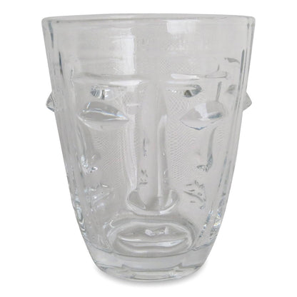 Verre gobelet Visage transparent D8 H10cm