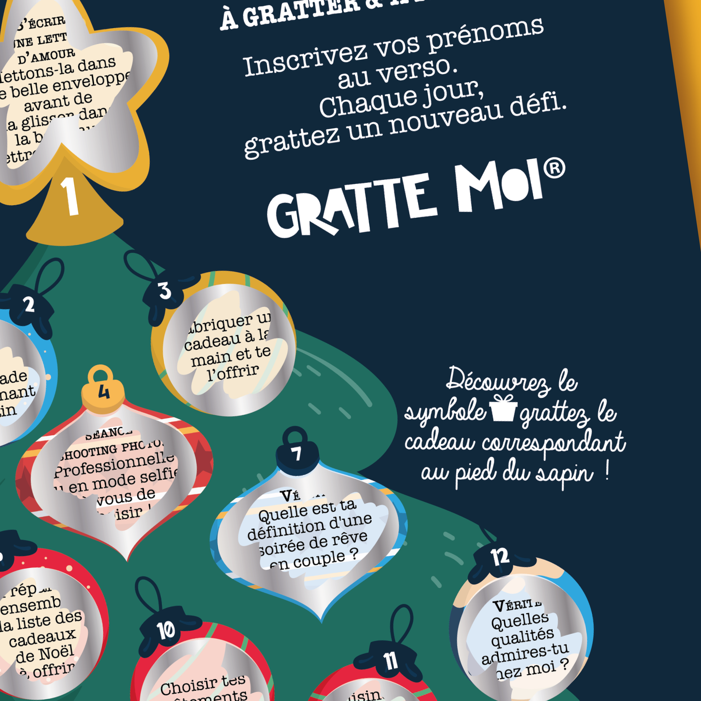 Calendrier de l'Avent "couple" ❤️ jeux à gratter Noël