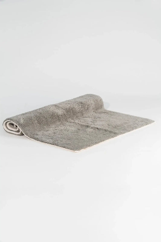 Tapis de bain en coton 100 % à touffetage manuel Gris