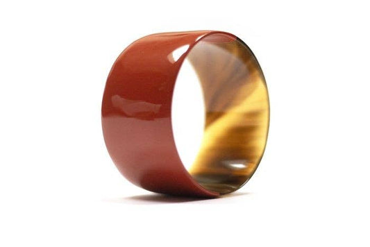 Bracelet laqué rouge brique